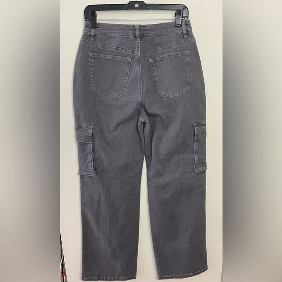 Hottopic Social Collision Grey Star Cargo Utility Pants Size 7 - Picture 9 of 16